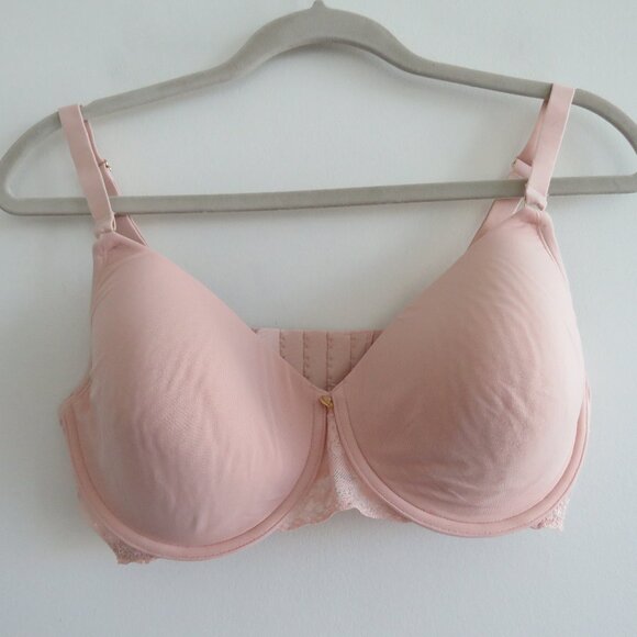 NATORI Bliss Perfection Unlined Underwired Lace Bra in Rose Beige - Size 36DD - Picture 2 of 14
